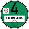 Grüne Plakette GR-UN 2004 300px